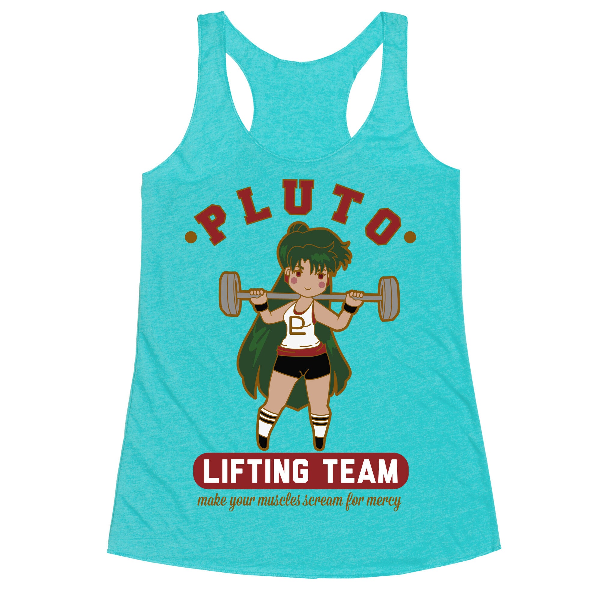 Pluto Lifting Team Parody Racerback Tank